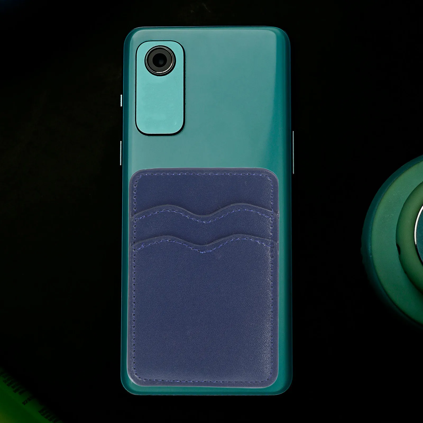 Phone Card Holder Fake Adhesive Wallet Stick on Holder Dual Slots for Credit Id Phone Card