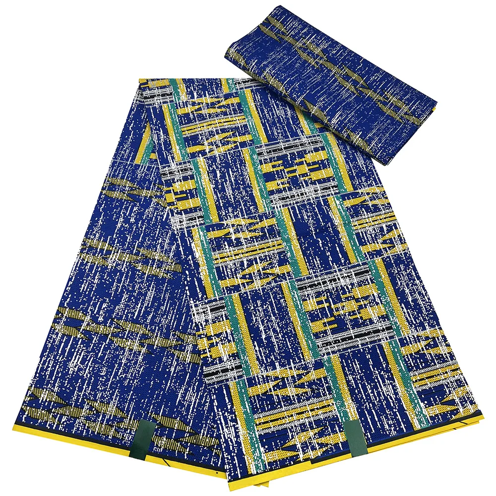 

Golden Wax Fabric Kente 100% Cotton African Wax Prints Pagne Nigeria Ghana Tissu 6 yards For Women Sewing Dress Loincloths