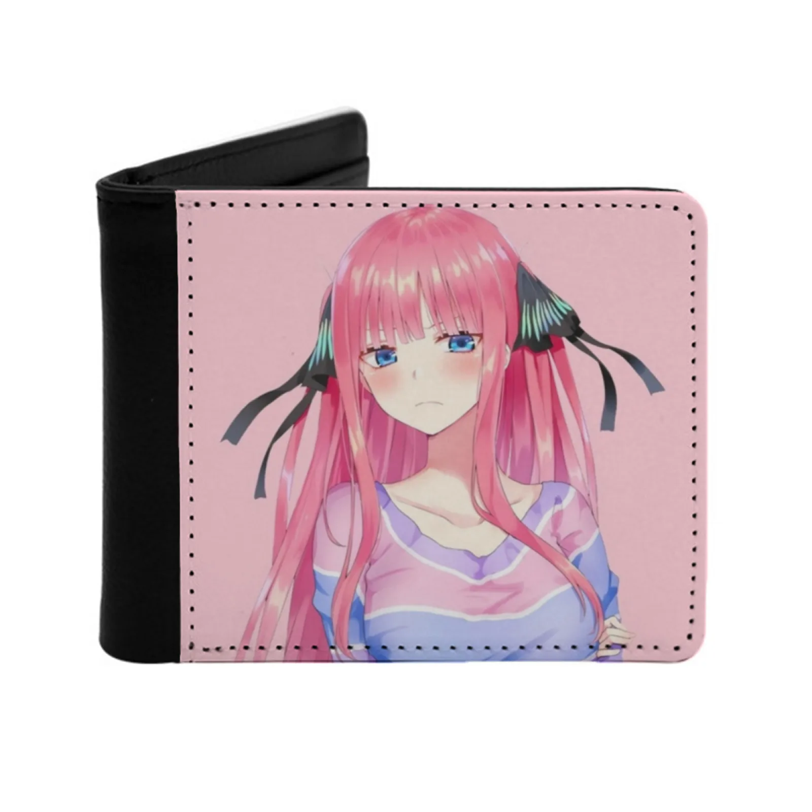 Nino Nakano Pattern Wallets Pu Leather Credit Id Card Holder Purses Cash Wallet Gotoubun No Hanayome Nakano Miku Nino Ichika