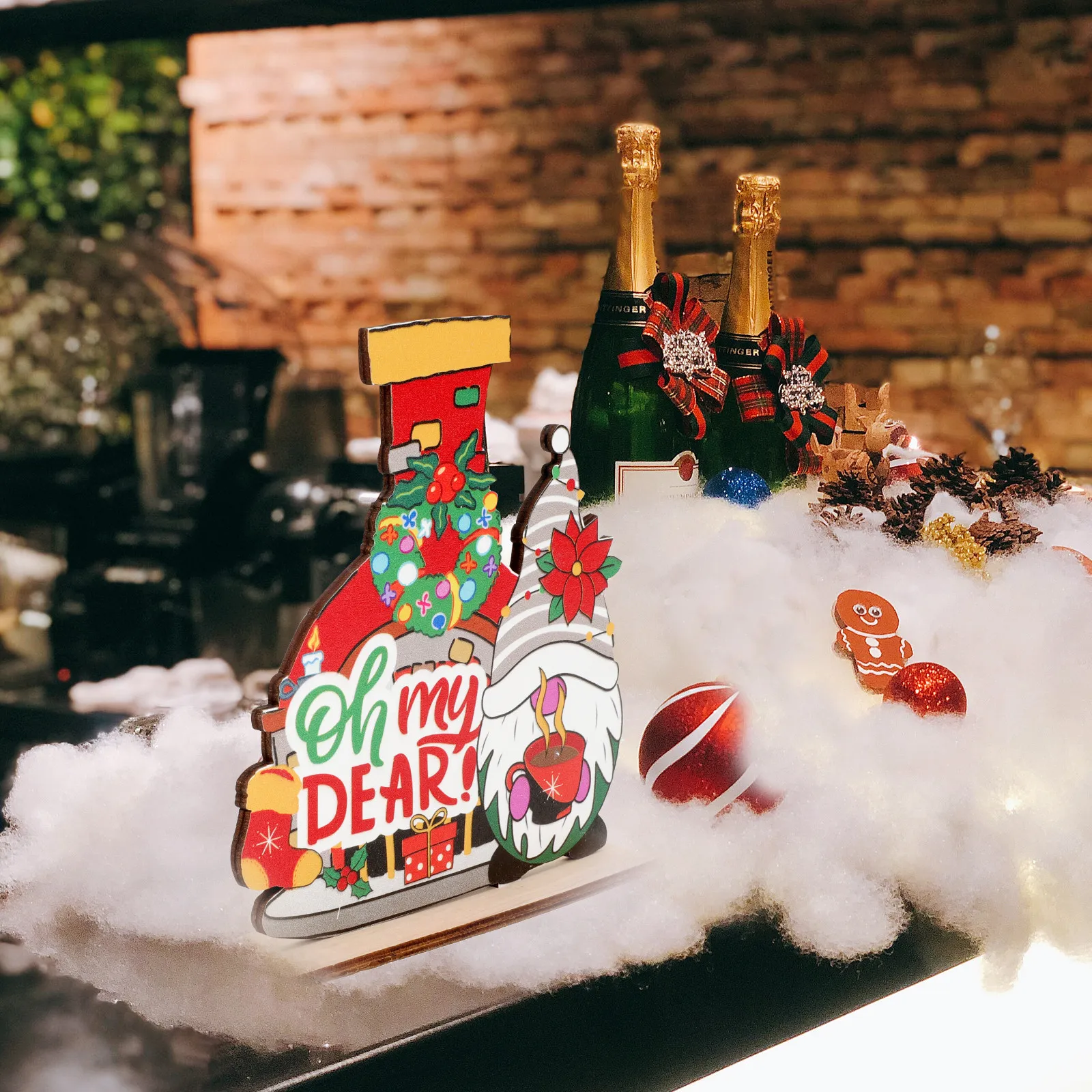 2Pcs Christmas Tree Wooden naments Cute Gnome Decorations Holiday Home Garden Crafts Xmas Party Table Accessories