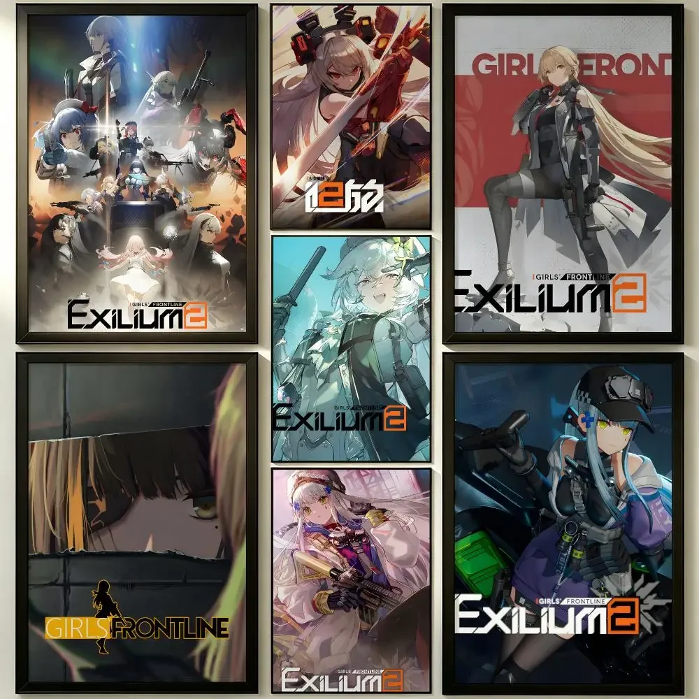 Girls' Frontline Trendy Video Game Anime Self-Adhesive Poster Peel and Stick Waterproof Removable HD Print for Home Room Decor