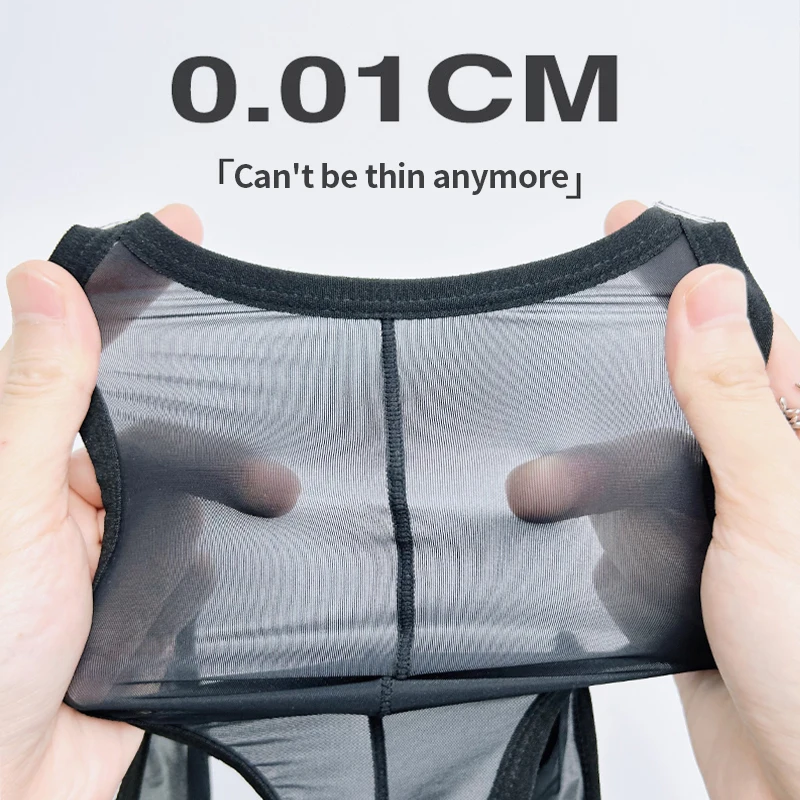 مثير ملابس داخلية للرجال النايلون شفافة رقيقة جدا تنفس ملخصات سراويل التجفيف السريع سيسي calzoncillos Hombre #2