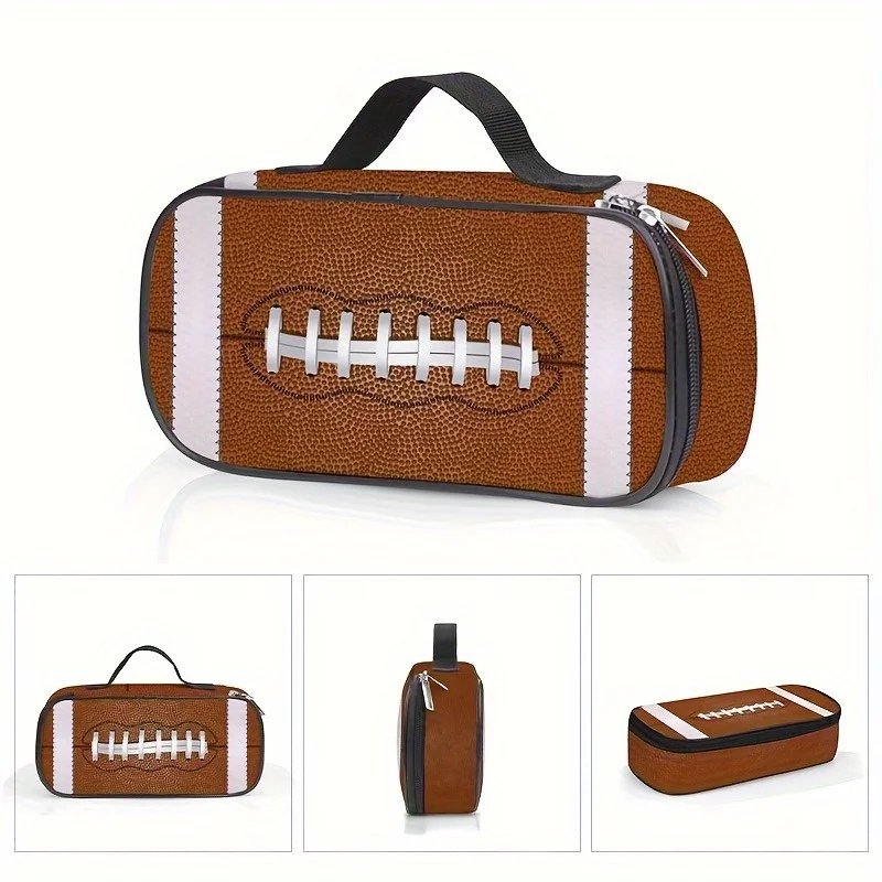 

Пенал с принтом регби, прочная сумка для хранения на молнии, подходит для наушников, ключей и мелких предметов, портативный стильный спортивный дизайн