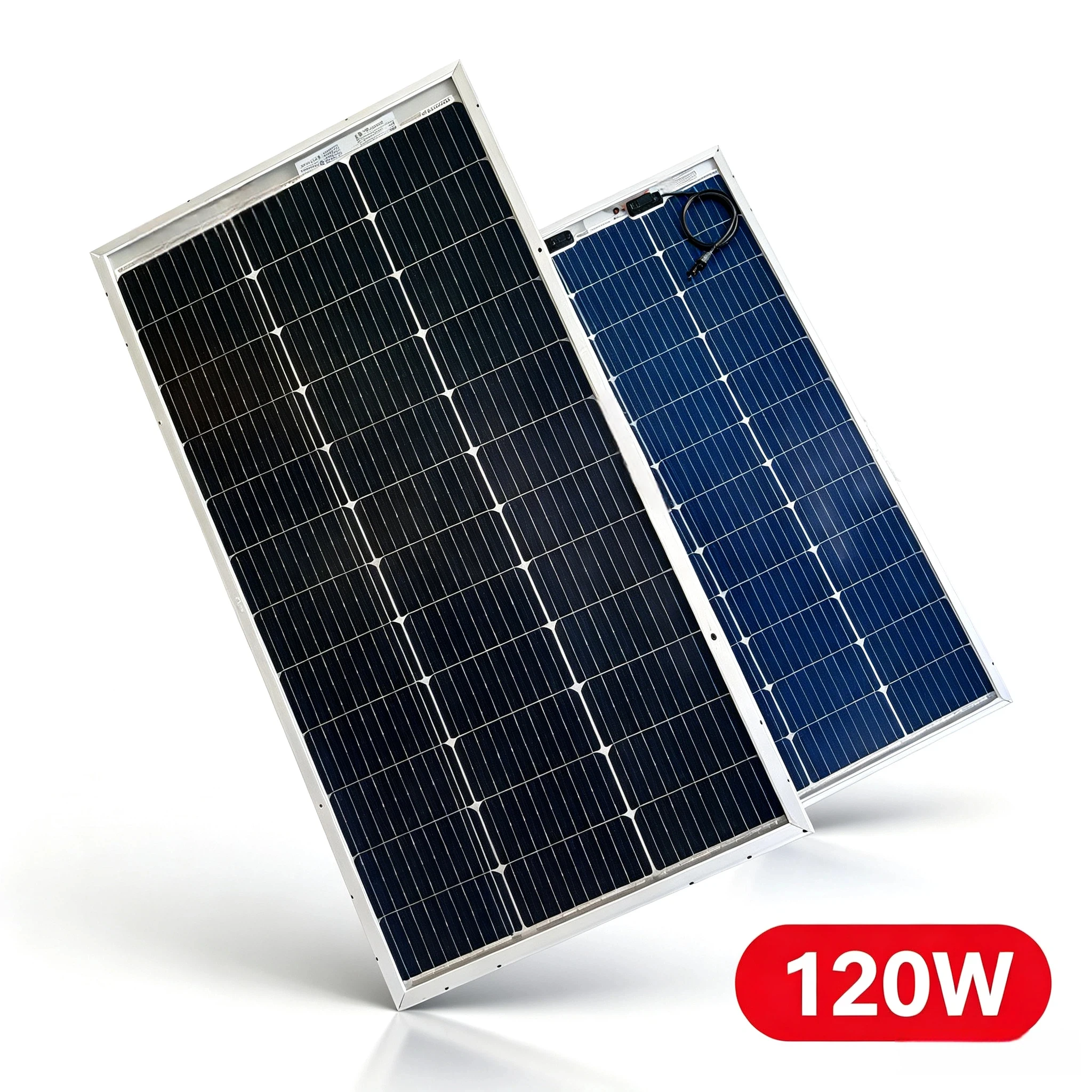 Solarpanel 120W 18V Transparentes Bifaziales Solarmodul für 12V Batterien, Photovoltaik für Wohnmobil Boot RV