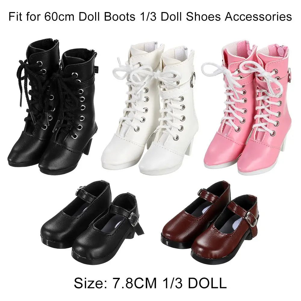 Botas para muñecas de 7,8 CM, zapatos de tela de 60cm, accesorios para casa de juegos, diferentes colores, novedad de 1/3