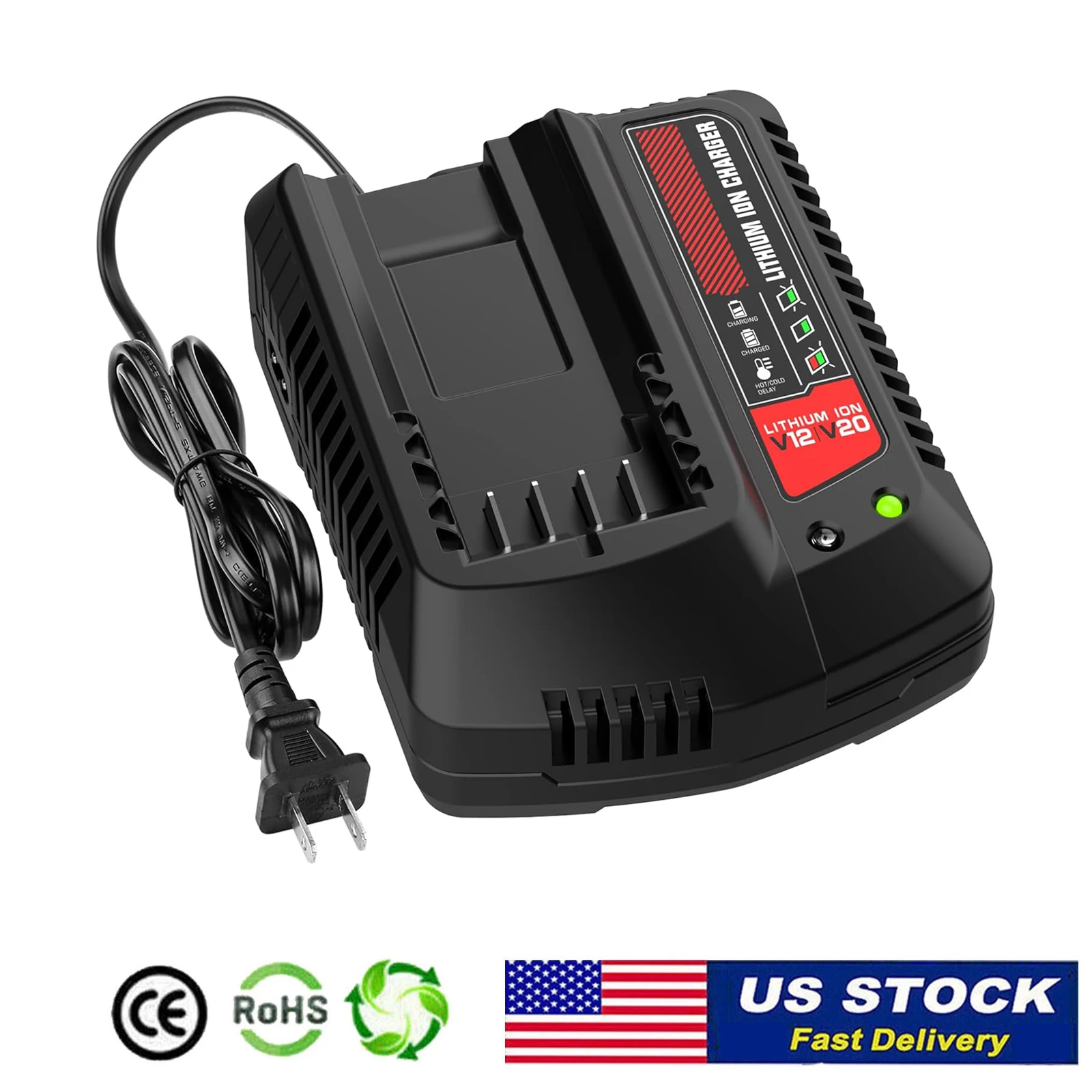 CMCB104 20V Charger Replacement for Craftsman V20 Lithium Ion Battery CMCB201 CMCB202 CMCB204 CMCB205 CMCB206 Wall Mountable