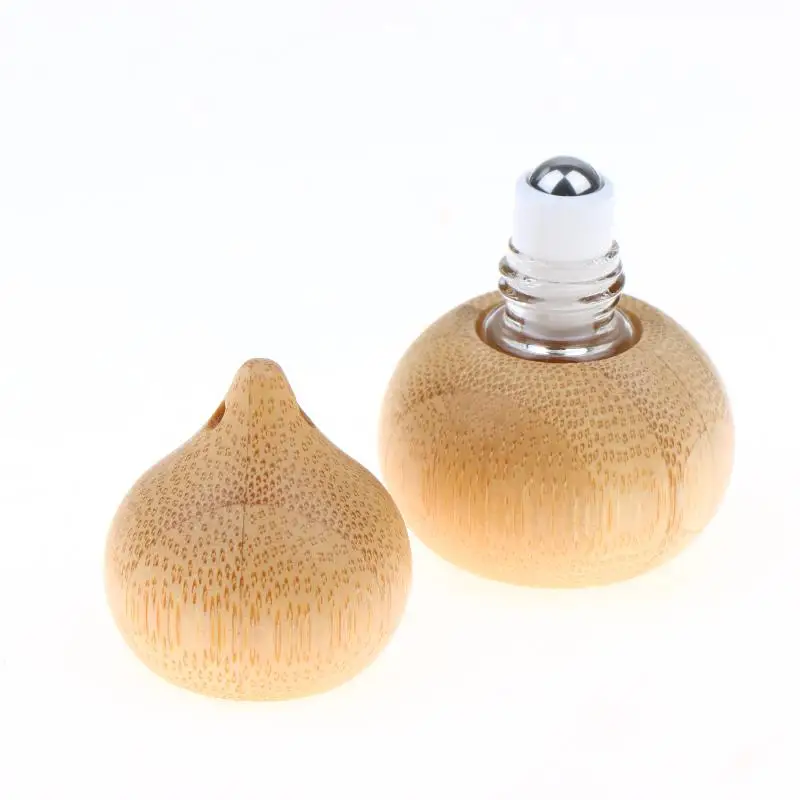 1 Stück nachfüllbare Glasrollerfläschchen aus Bambus, 2 ml, Glasrollerflaschen für ätherische Öle, Mini-Parfümflasche – Detail 3