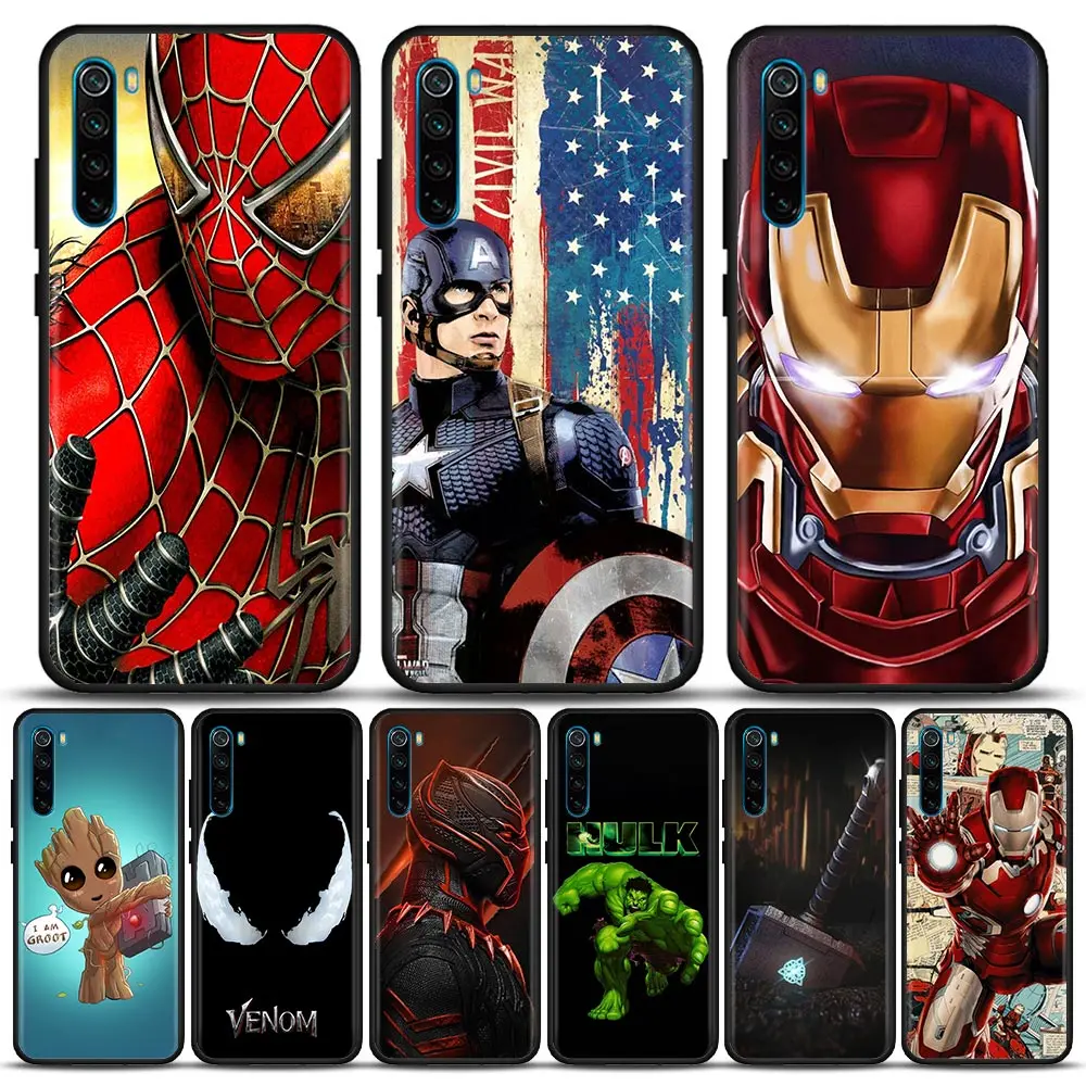 Marvel Superheroes Redmi 9 Case For Xiaomi Redmi 9 9A 9C 8 6A 7 7A 8A 10 K40 K50 Pro Cases Soft Cover Avengers Spiderman Ironman