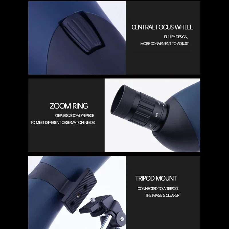 25-75x70 HD Spotting Scope Zoom Monocular BAK7 Prism Waterproof Telescope Spyglass Target Shooting Bird Watching Hunting Camping