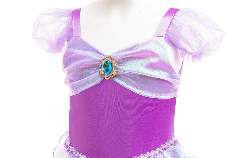 Meerjungfrauen-Paillettenkleid aus Netzstoff, Prinzessinnenkleid, Ariel-Kostüm für Kinder, Halloween- und Geburtstagsparty-Kostüm, Fischschwanz-Kostüm für Mädchen – Detail 5