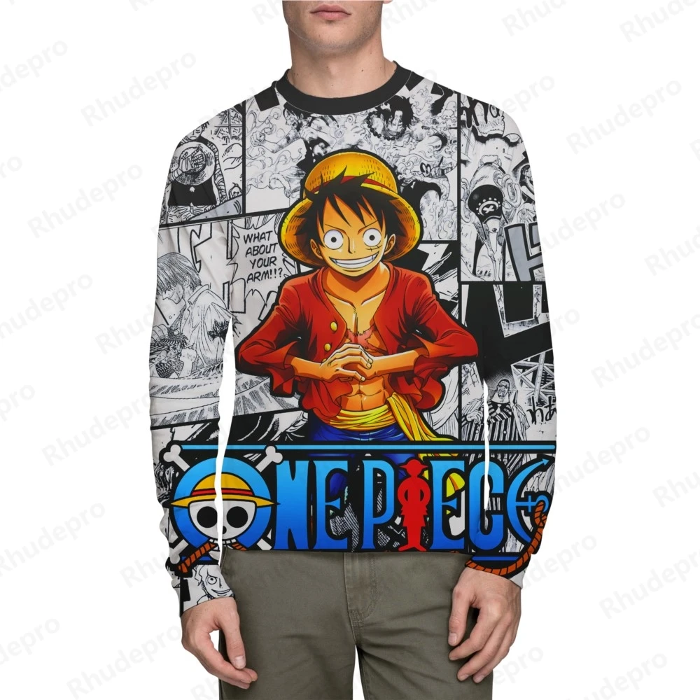 Ein Stück beliebte Anime T-Shirt 3d Japan Harajuku Anime Männer Langarm Cosplay Ruffy Shirt gedruckt Herbst Herren bekleidung Tops