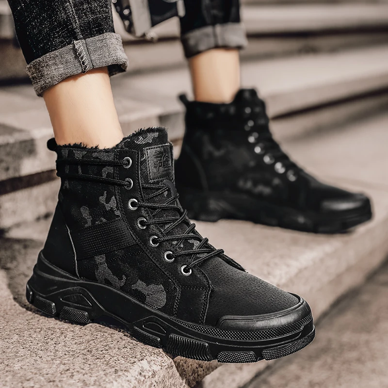 

2025 New Style Trendy Fashionable Cotton Boots Warm Wear-resistant Comfortable Simple Shoes Botines Para Hombres Zapatillas Male