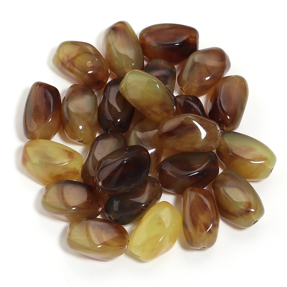 20 stks Onregelmatige Acryl Dubbele Kleuren Kralen Kleurrijke Losse Spacer Kralen Voor Sieraden Maken DIY Armbanden Ketting Accessoires