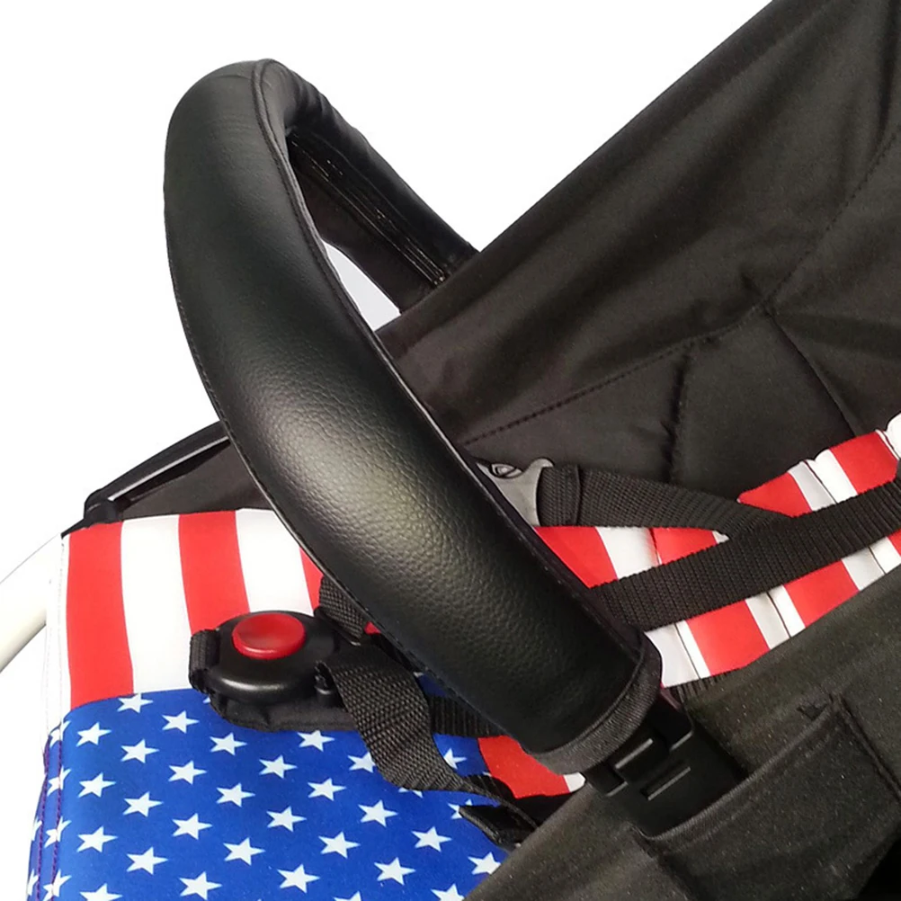 

Black Stroller Armrest Cover 53X4X4Cm Removable Sweatproof Anti Splitting Baby Pushchair Handrail Protector For Kids