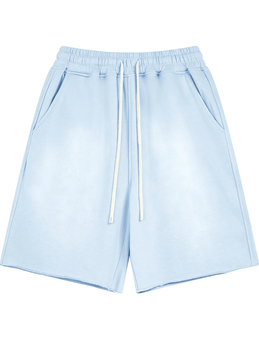 

k Street Sle Waed Vintage Loose Fit Five ket Men's orts Casual Straight Leg Jeans mid Waist Elastic Waisand