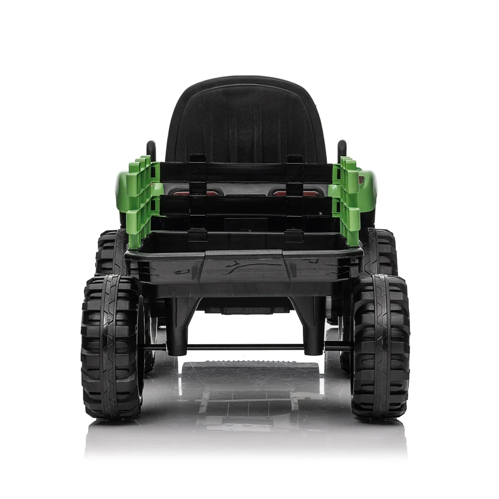 24V 400W Ride On Tractor with Trailer, Electric Car for Kids with Remote Control, LED Lights, Bluetooth, Safety Belt