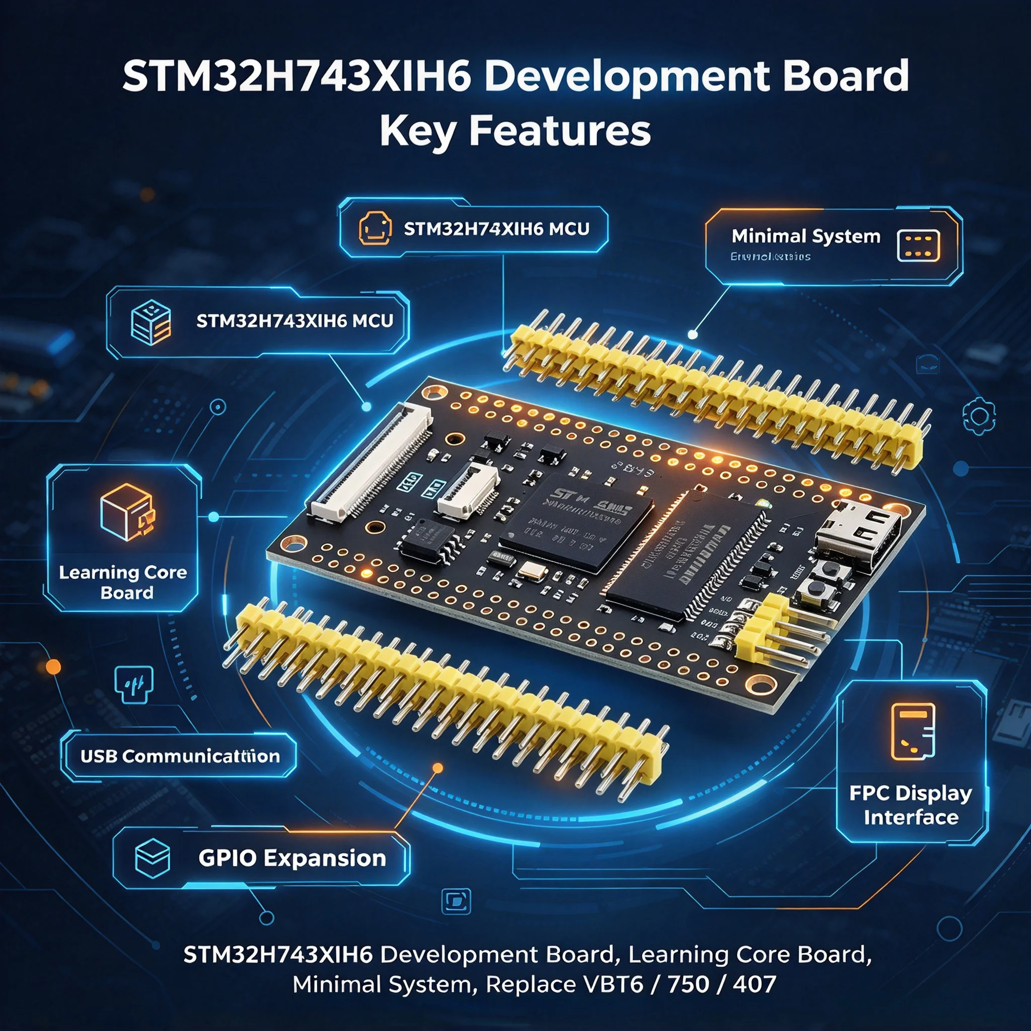 STM32H743XIH6 Development Board, Learning Core Board, Minimal System, Replace VBT6 / 750 / 407