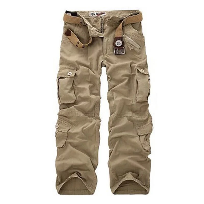 Outdoor casual broek voor heren, overall met meerdere zakken, rechte tactische broek, losse grote maat broek