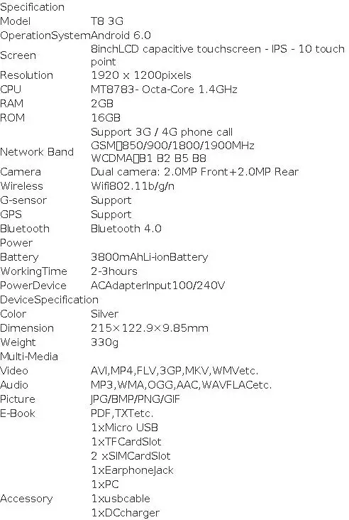 Tablet android 8 cali octa core z 2gb ram i 16gb pamięci rom_voghion.com