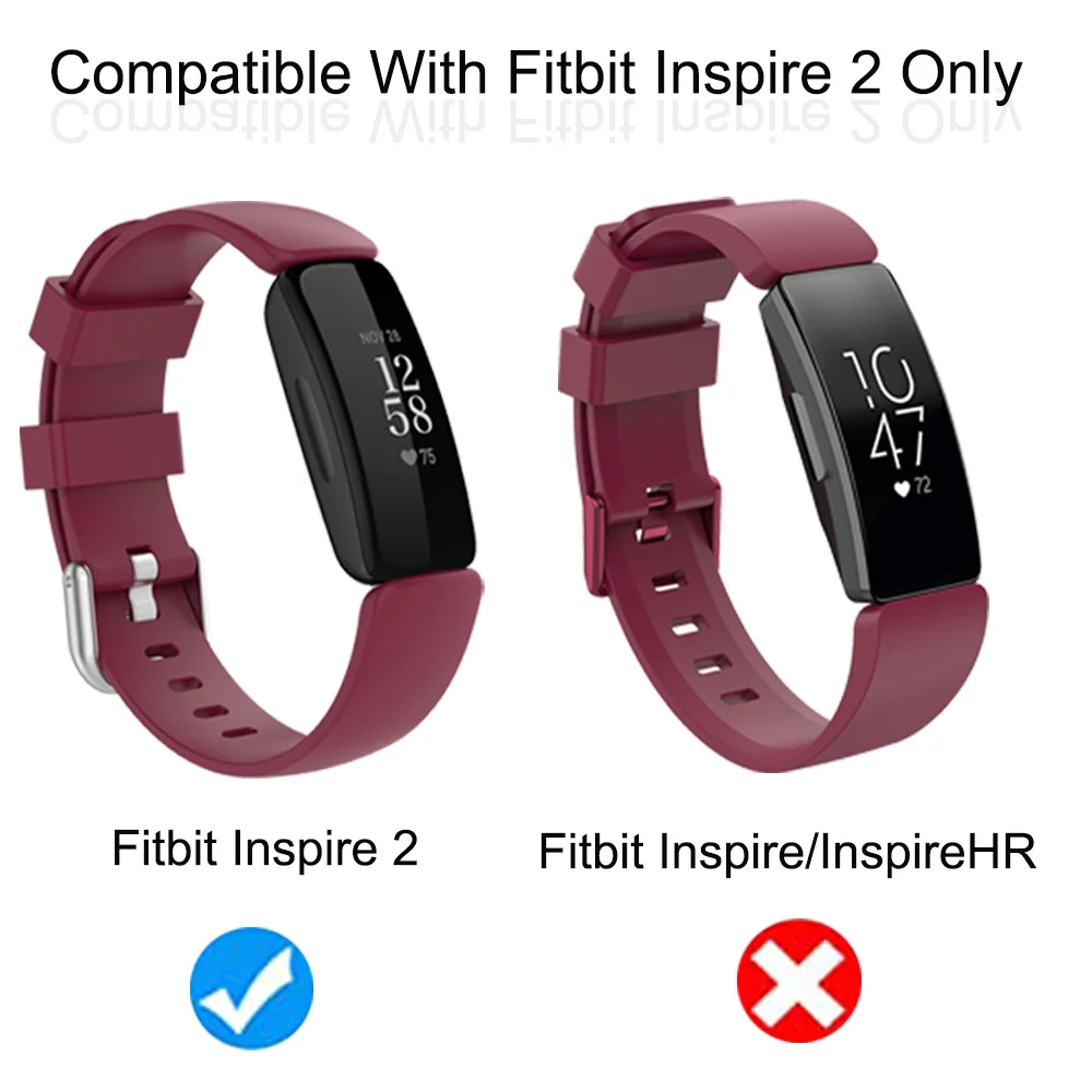 10 pcs For Fitbit inspire 2 Band Silicone Watchband Strap Metal Buckle Bracelet Sport Wristband for Fitbit Inspire 2 Accessories