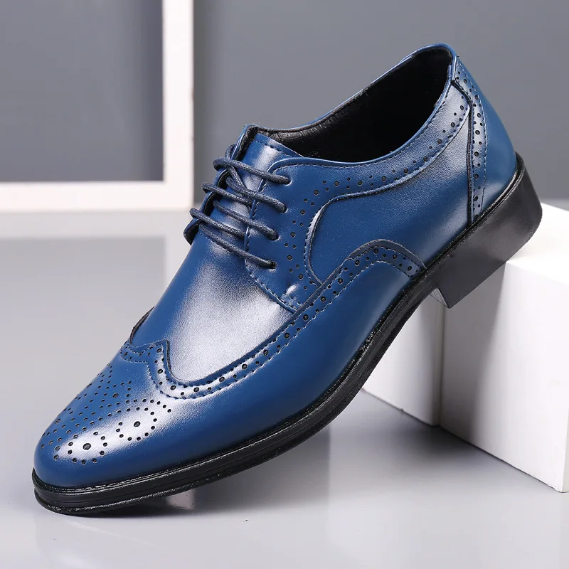 

Men's Leather Shoes Business Office Worker Shoes Breathable Non Slip Wear-resistant Shock-absorbingCasual Large Size Men Shoe