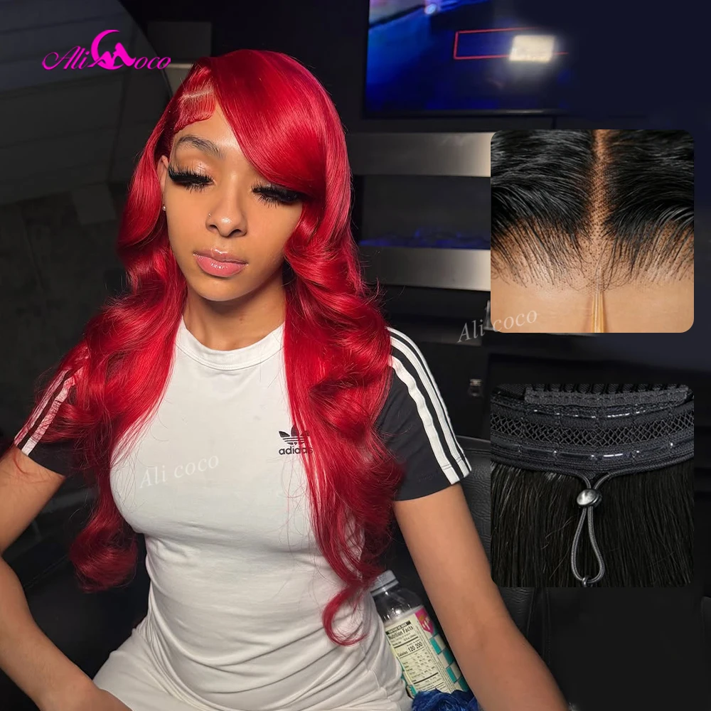 Upgrade Burgundy 200 Density 13x6 Drawstring Glueless Wig with Anti-Slip Silicone Pre Plucked 13x4 Lace Front Body Wave Wig