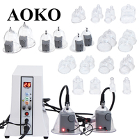 AOKO Vacuum Therapy Machine 35 Cups Butt Lifting Buttocks And Breast Enlargement Pumps Therapy Cupping Massager Salon Machine