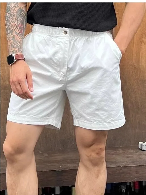 

Summer Men's White Loose Fit Thin Four-Quarter Pants Casual orts Korean Sle American East Gate Men's Faion Trend