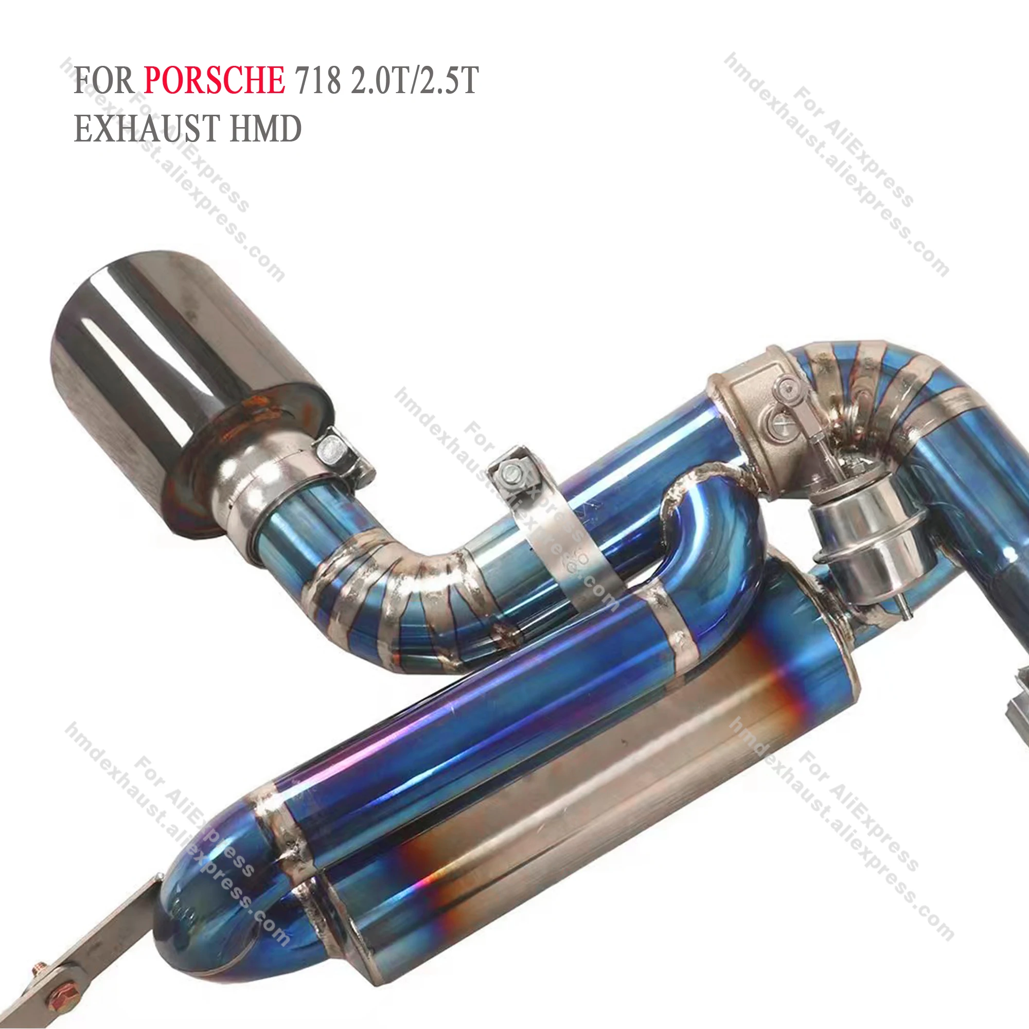 

High Quality Catback For Porsche 718 Upgrade GT4 Vacuum Valve Muffler Tips Exhaust System Non-destructive Installation HMD