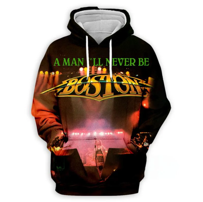 Boston Rock Band Hoodies Men's 3D Print Hoodie Men Women Sweatshirt Casual Oversized Kids Clothing Streetwear Fashion Hoodie