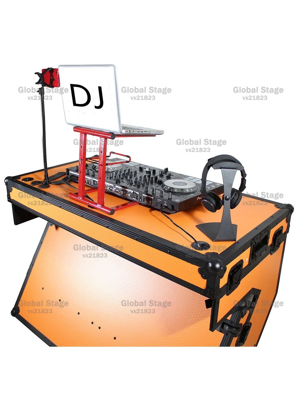 Mesa jockey de disco de barra personalizada, mesa de dj, escritorio de mezcla, caja de aire de exportación, soporte de mesa MC portátil, ambos XS