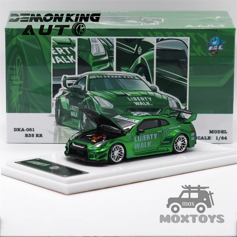 

Demon King Auto 1:64 GTR35 RR LBWK Chrome Green Diecast Model Car