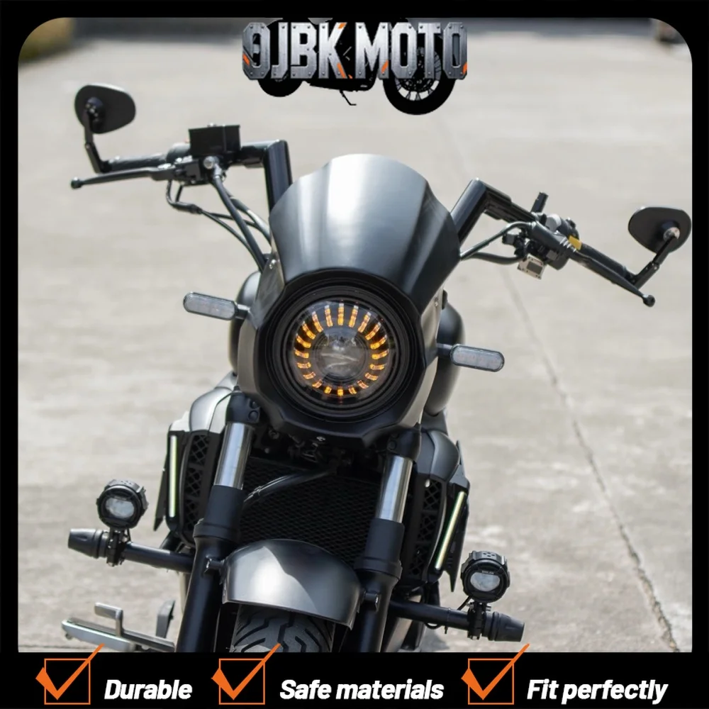【Perfect fit】For Haojue TR300plus custom Harley steering handlebar special thickened 42 tube new V-shaped handlebar accessories
