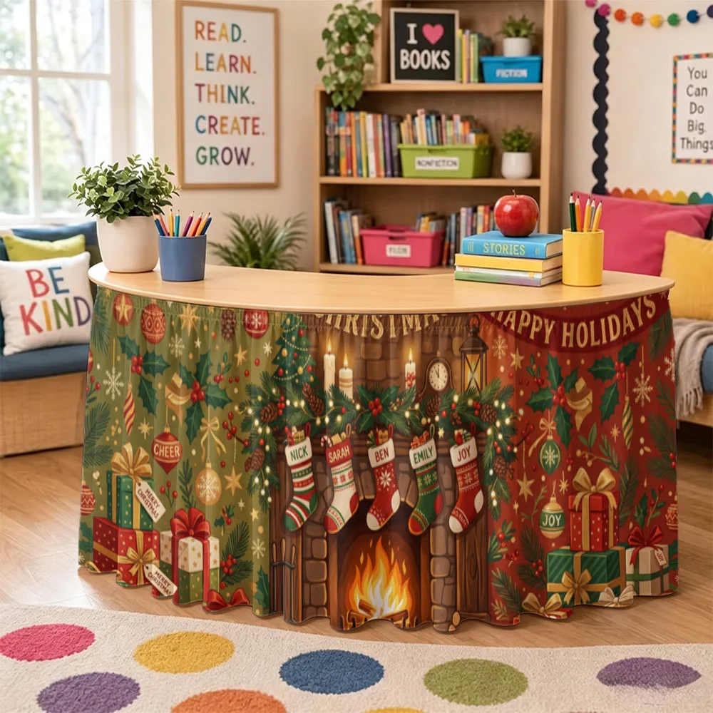 1-Piece Halloween and Christmas themed decorations with a tablecloth, rectangular table dresses,