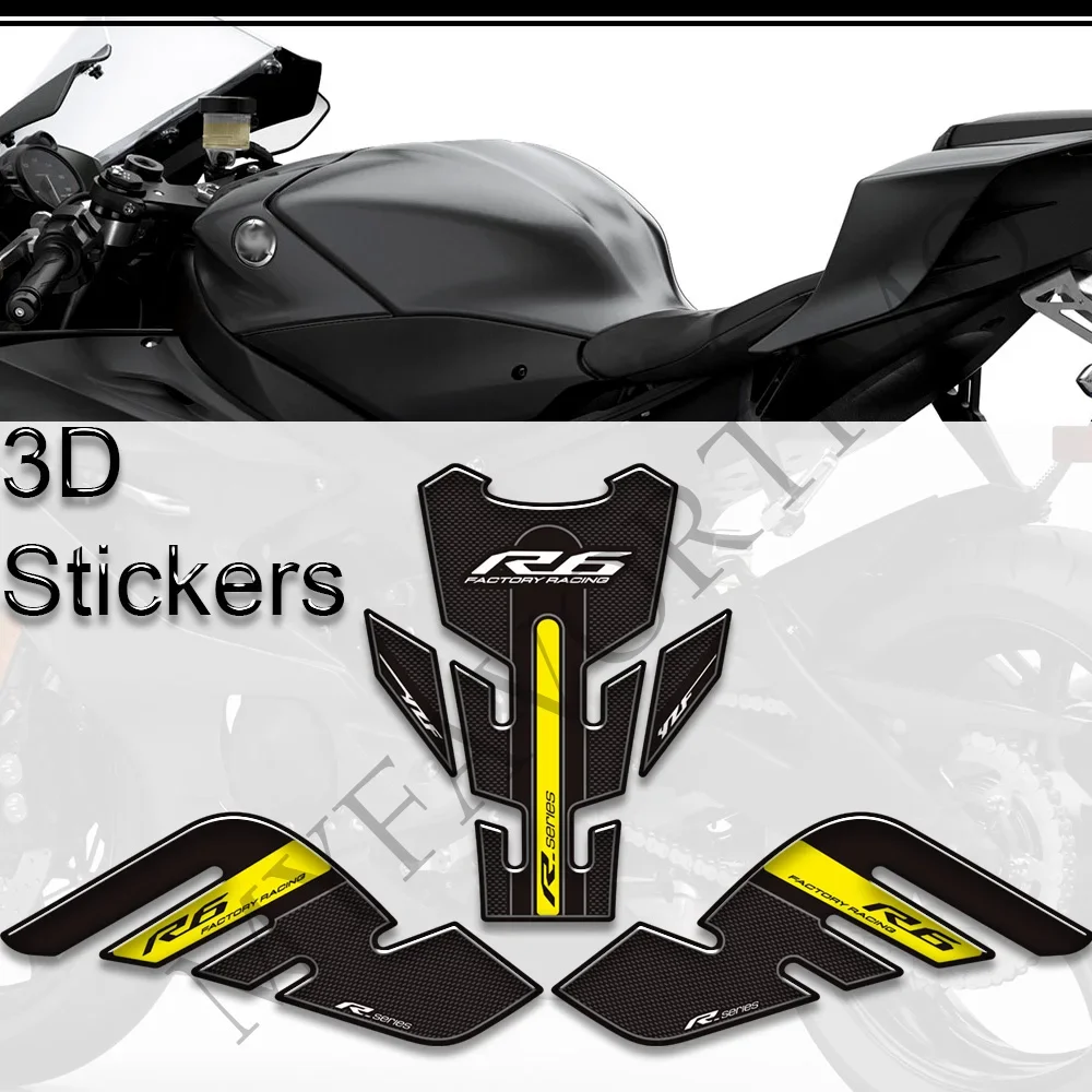 Para yamaha YZF-R6 yzf r6 yzfr6 motocicleta tanque almofada apertos laterais kit de óleo combustível gás joelho adesivos decalques protetor