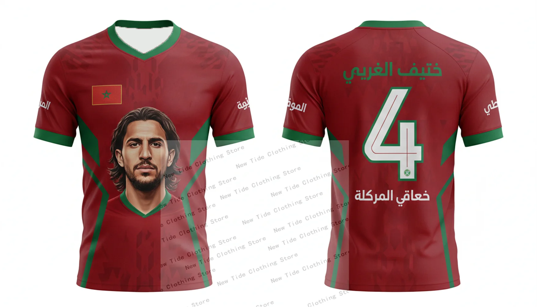 المغرب 2026 كأس العالم لكرة القدم جيرسي للرجال - نسخة المعجبين "سنكون أبطالًا" - نسخة طبق الأصل من الطراز الأصلي 3