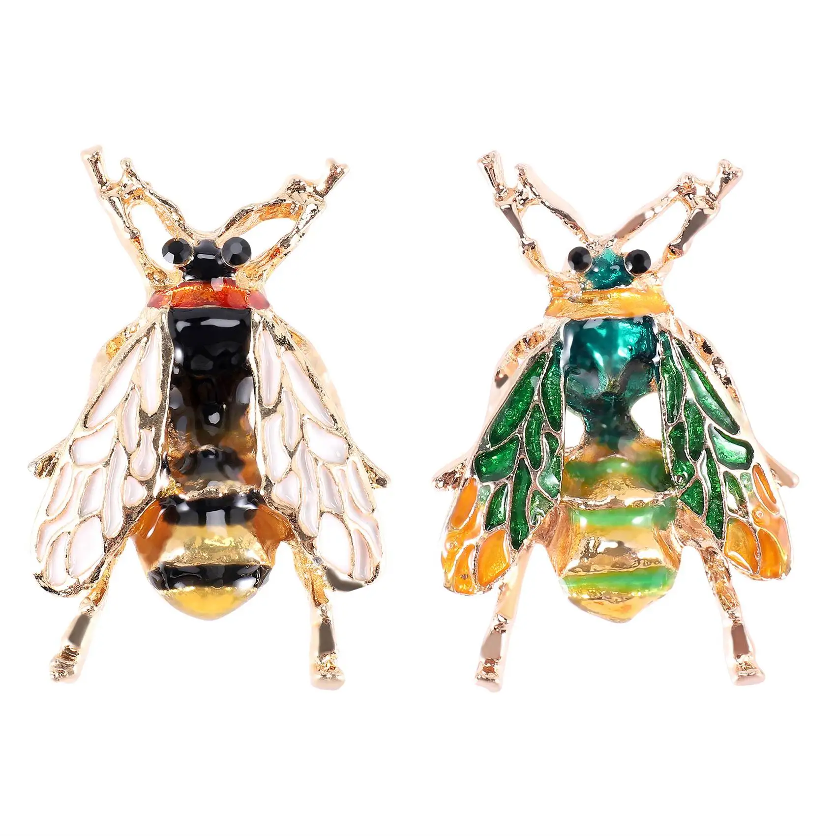 AOAO-Fashion Natural Insect Animal Enamel Brooches Bee Alloy Pins Vintage Jewelry for Women,bee