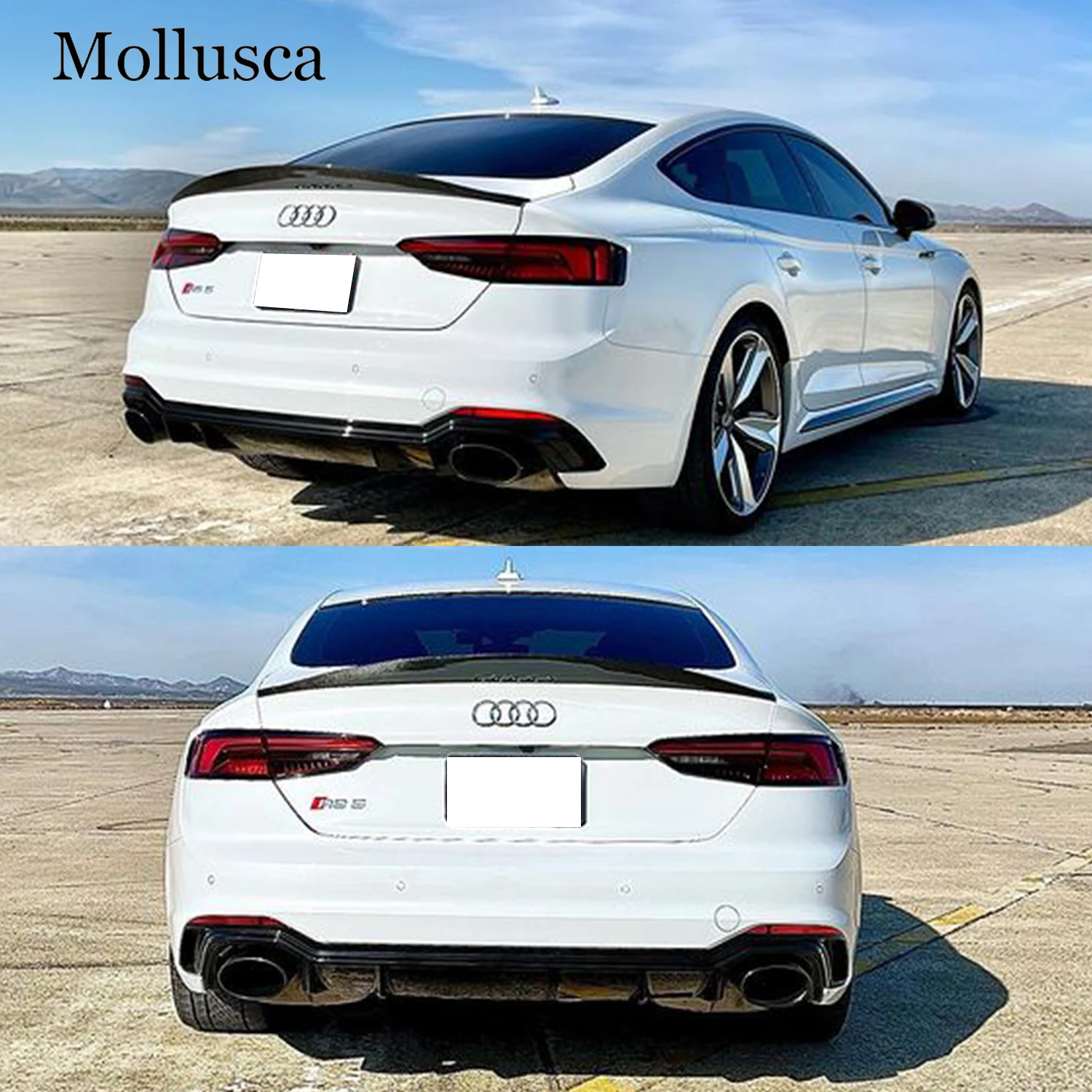 

For AUDI A5 S5 RS5 B9 4Door Sportback HK Style Carbon fiber Rear Spoiler Trunk Wing 2016-2025