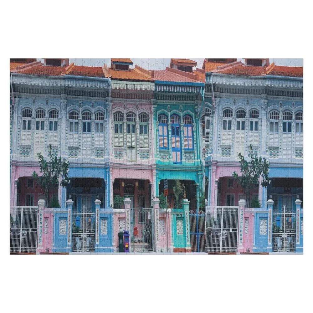 

Colourful Peranakan Shophouses, Singapore Jigsaw Puzzle Wood Animals Personalized Baby Toy Puzzle