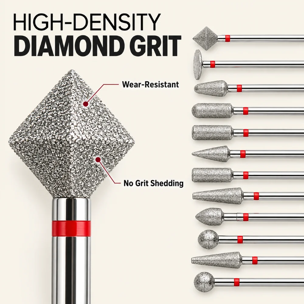 10PCS Nail Drill Bits Set 15-50mm Diameter Fine Carbide Nail File Bits Milling Cutter for Manicure Cuticle Cleaning Nail Set