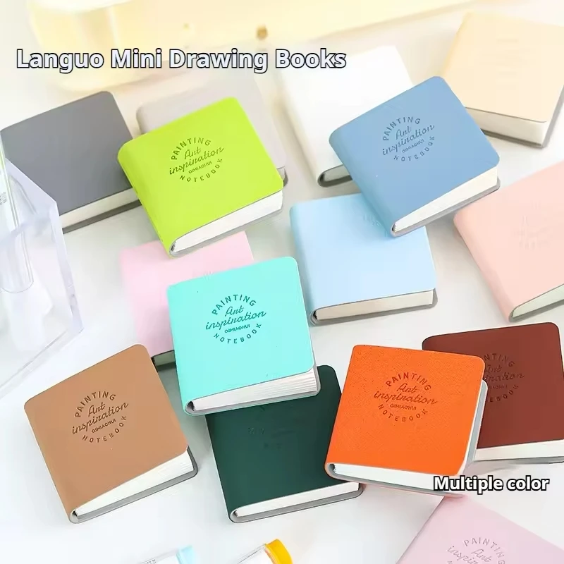 15Pcs 50x50mm Pocket Drawing Book Blank Water Color Thick Paper Mini Sketchbook  48sheets Marker Painting Paper Art Supplies