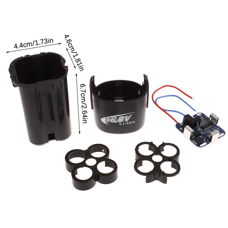 1Set 4S BMS 18650 Lithium Battery Storage Box 16.8V BMS PCBA For Electric Tool With Holder Nickel Capacity Label Without Battery