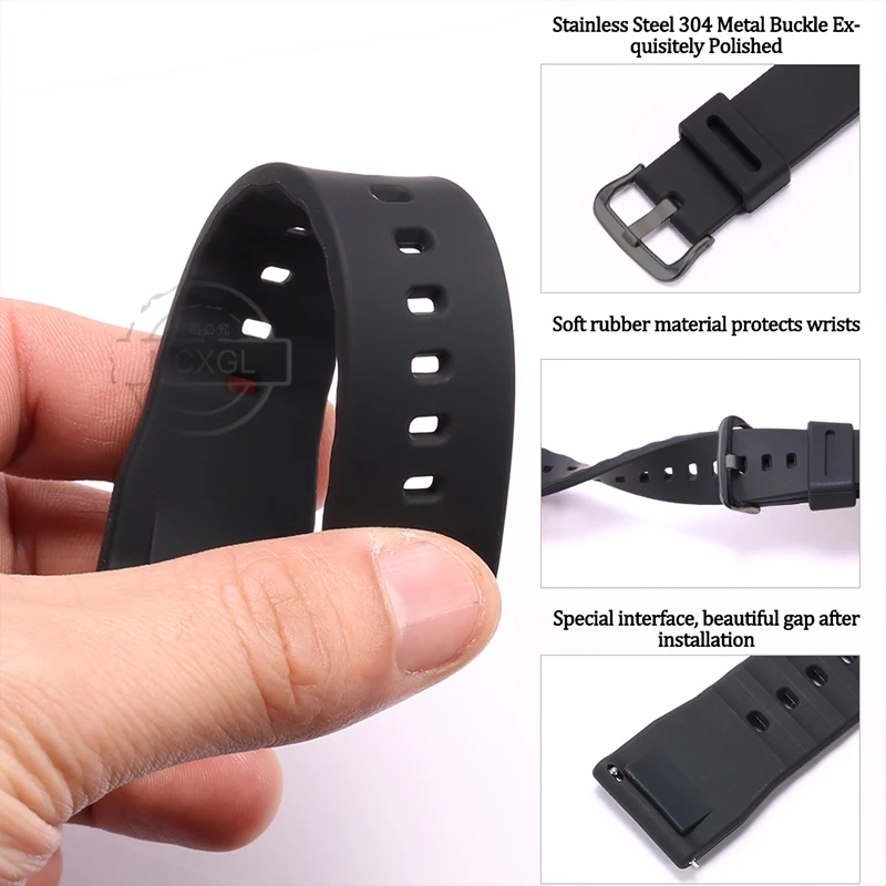 Rubber Strap For Casio PRW-60Y 5578/5480 PRW-70/50/30 Men Sport Waterproof Watch Accessories Replacement Watchband 23mm