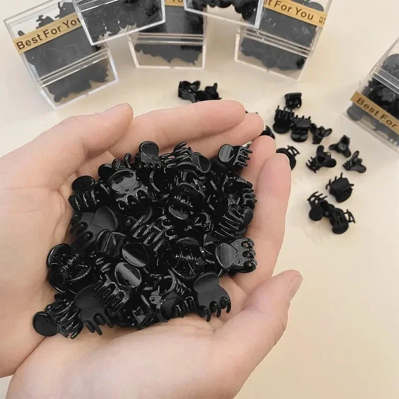 10/40 Stück Mini Schwarze Haarklammern für Frauen und Mädchen Kleine Plastik-Haarspangen Haarklammern Pferdeschwanzhalter Kinder-Kopfbedeckung Haaraccessoires – Detail 18