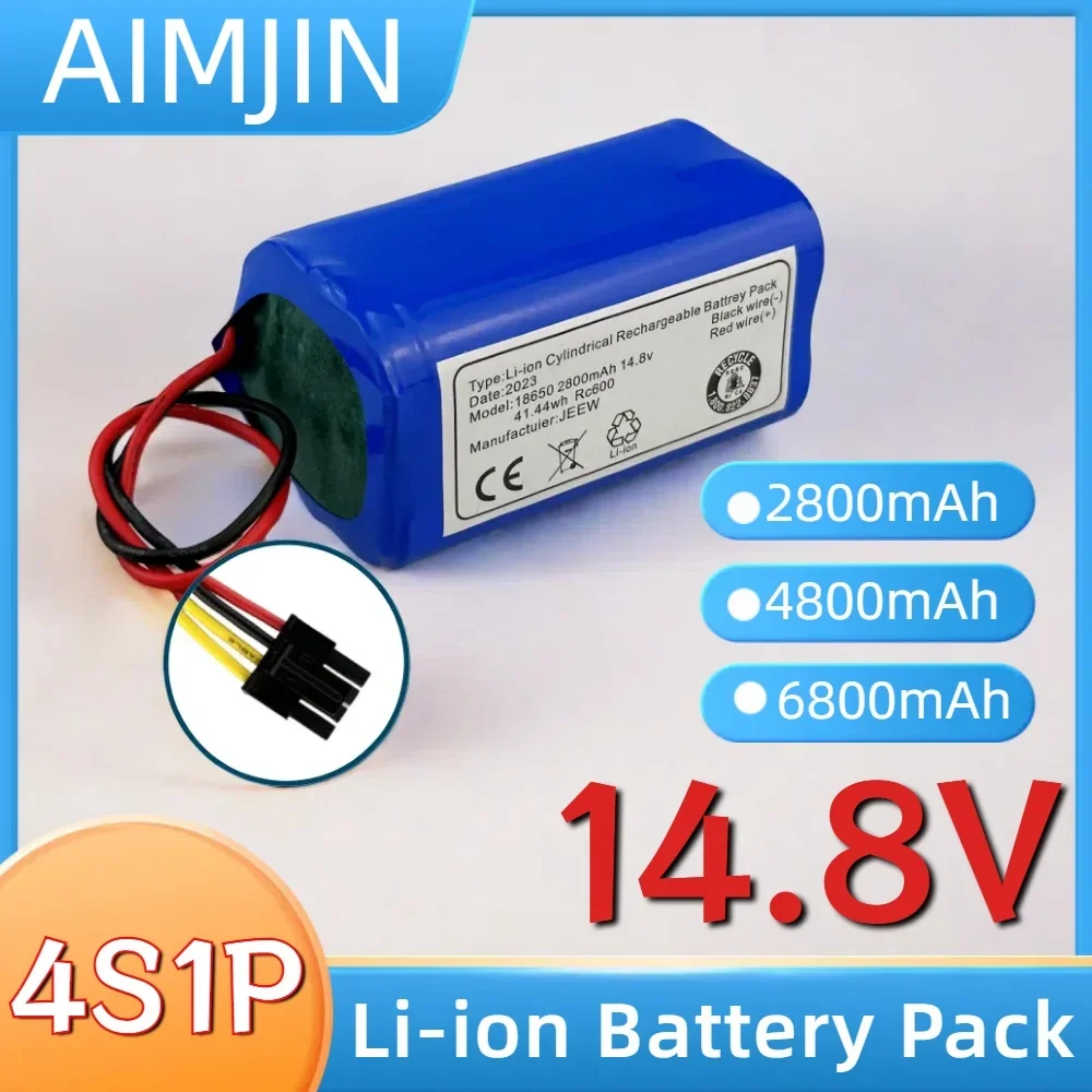 

100% New 4S1P Rechargeable Battery 14.8V 2800/4800/6800mAh Battery Suitable for Sweeping Robot Vacuum Cleaner Battery Replacemen
