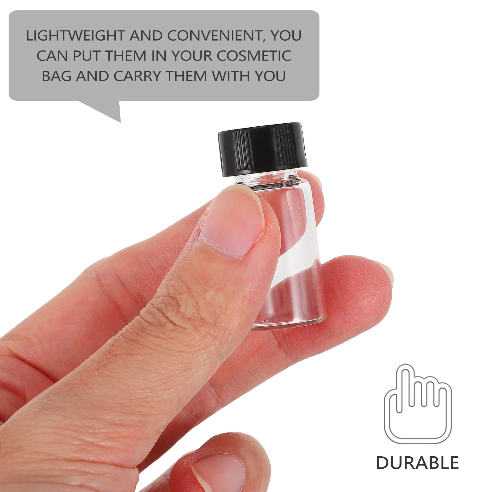 

25Pcs Glass Sample Bottles Refillable Transparent Vials for Essential Oils Lotion Travel Storage Glass Sample Bottles