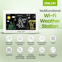 BALDR WiFi Weather Station Wireless Home Temperature Humidity Alarm Clock Calendar Barometer App Online Forecast Data Monitor