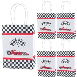 6/12pcs Racing Car Party Favor Bags Gift Goody Treat Candy Bags Boys Baby Shower Racing Car Themed Birthday Decorations Supplies