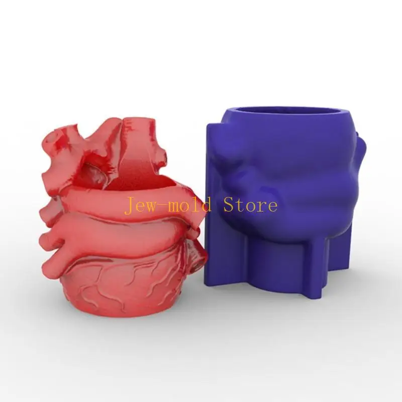 C71B HEART PEN حامل زهرة وعاء القالب الراتنج الايبوكسي القالب الجص أداة صنع الجص