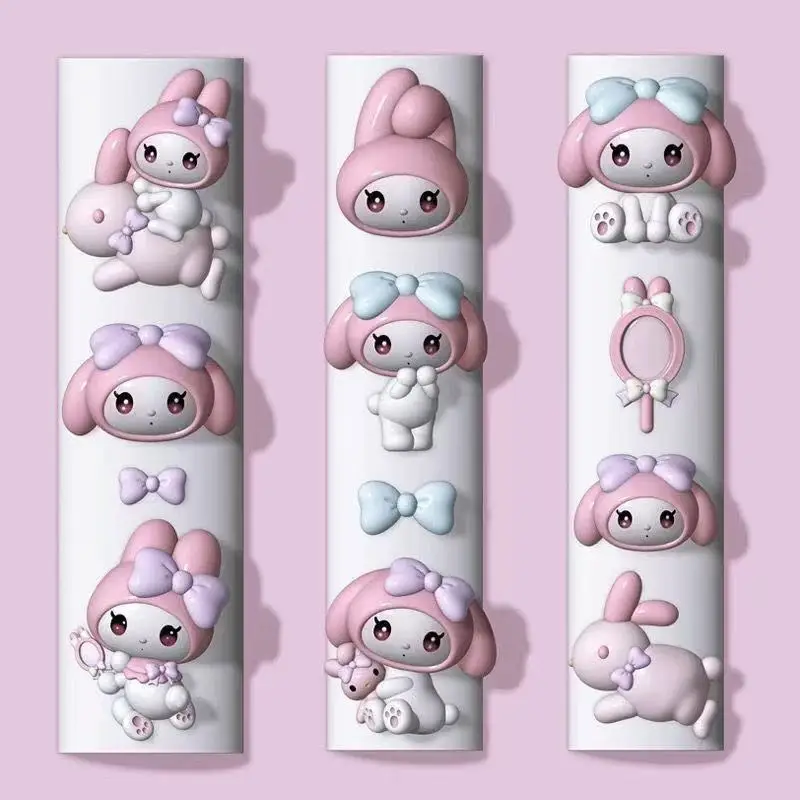 Kawaii Sanrio My Melody 3D acrílico Nail Art molde accesorios Diy Bowknot conejo espejo plantillas de silicona uñas molde encantos